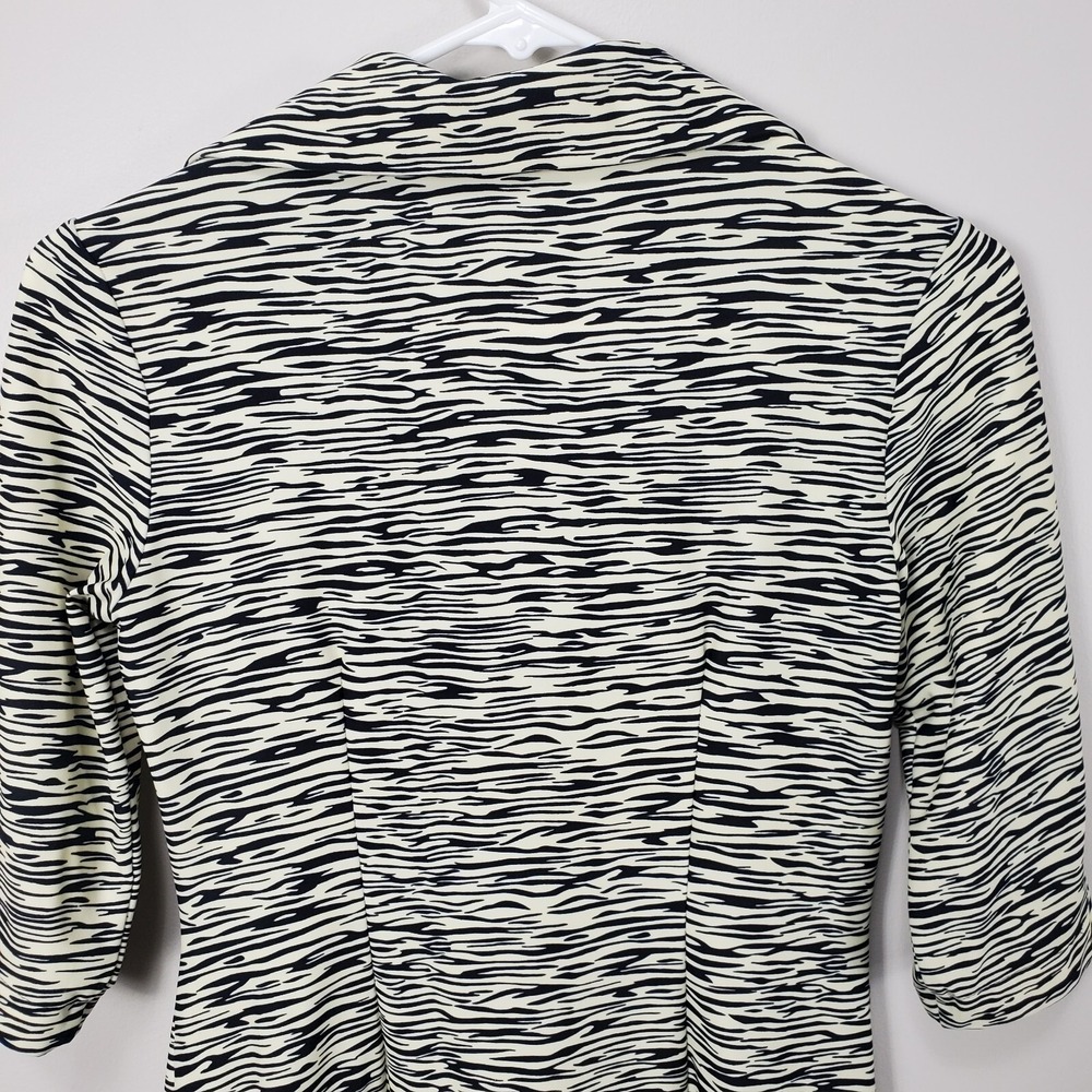 Jude Connally Shirtdress‎ Collared Zebra Print 3/4 Sleeve Ivory Black Women's XS - Picture 3 of 10